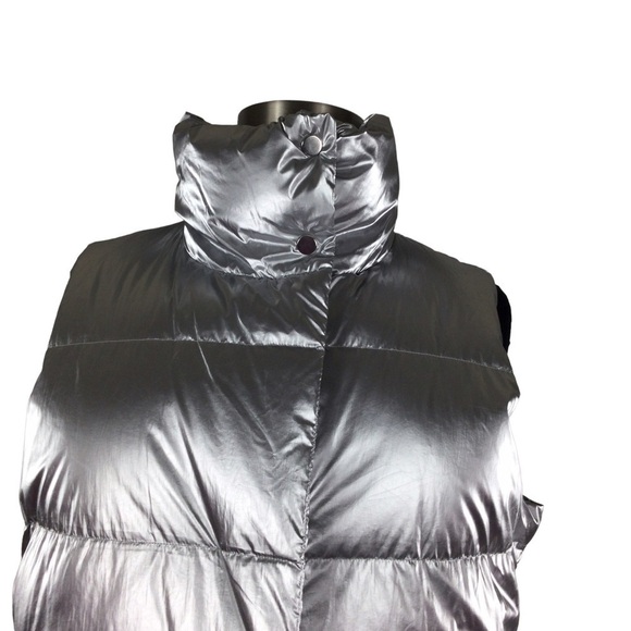 ATHLETA Plus Size Silver Metallic Downtown Vest Hi /Low Design Nwot Size 1X - Picture 13 of 14